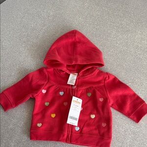 Gymboree Red Baby Hoodie with Heart Details NWT